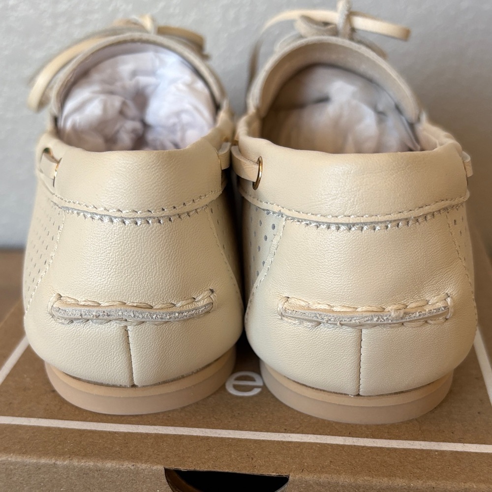 Dolce Vita Ivory Perforated Leather Loafers - Picture 4 of 7